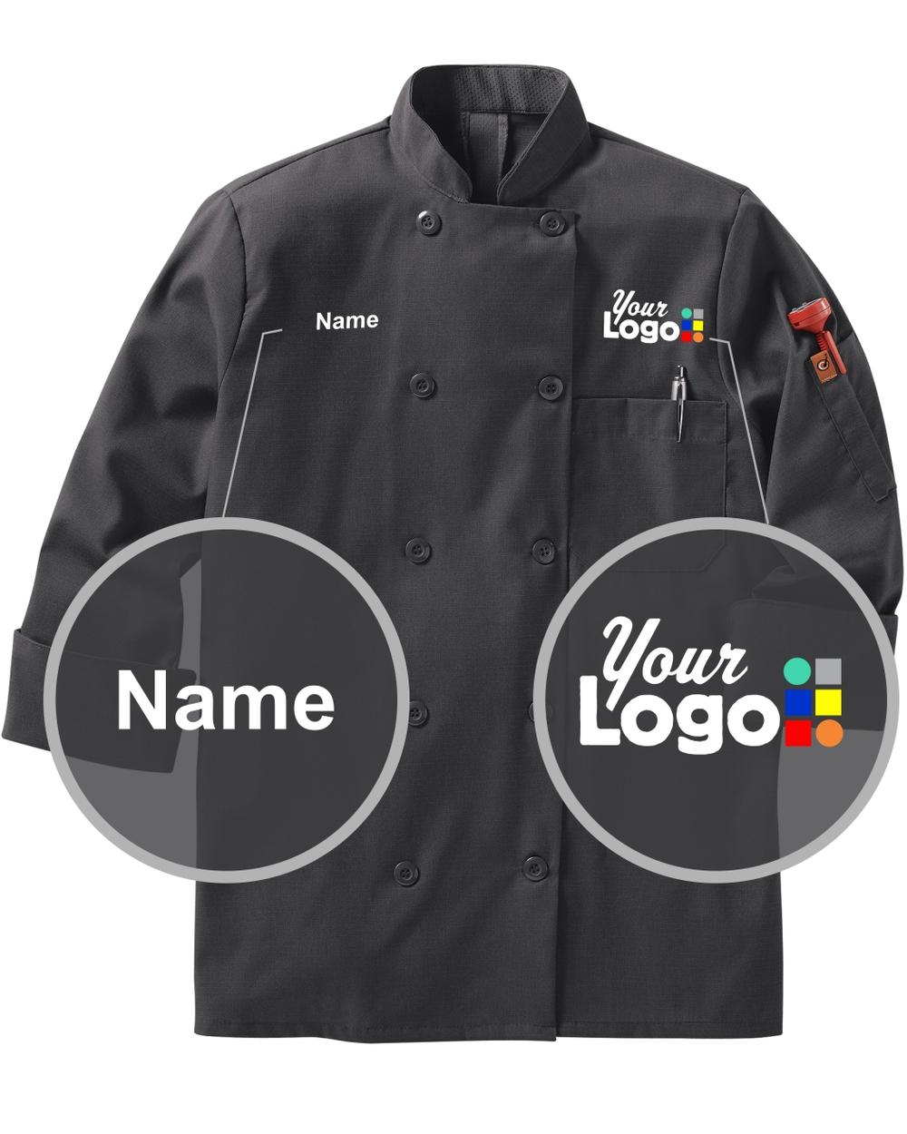 Chef Designs L/S Oilblok Mimix Custom Chef Coat, color: Charcoal