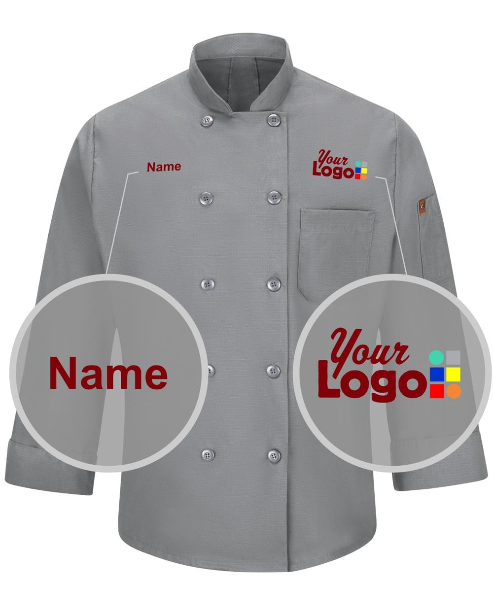 Chef Designs L/S Oilblok Mimix Custom Chef Coat, color: Grey