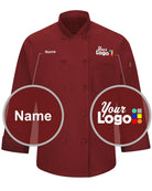Chef Designs L/S Oilblok Mimix Custom Chef Coat, color: Fireball Red