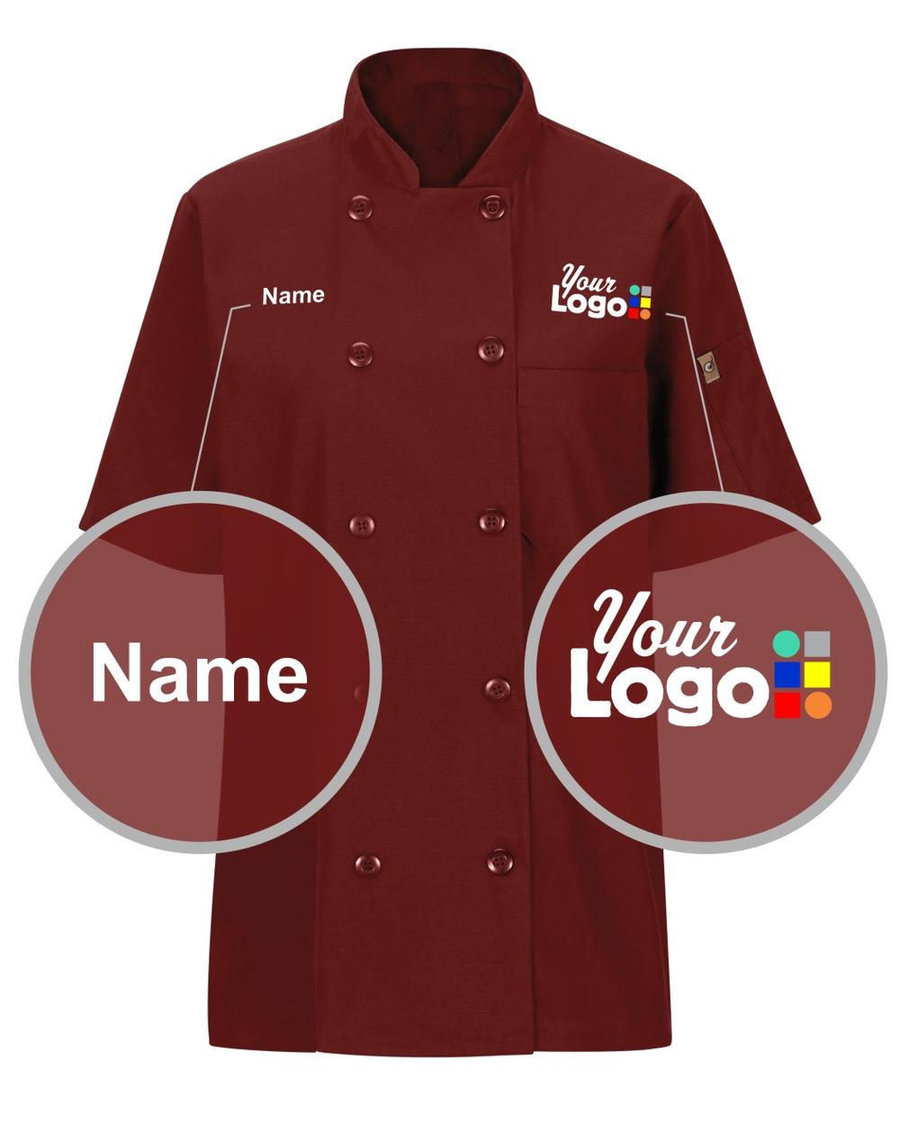 Chef Designs S/S Oilblok Mimix Custom Chef Coat, color: Fireball Red