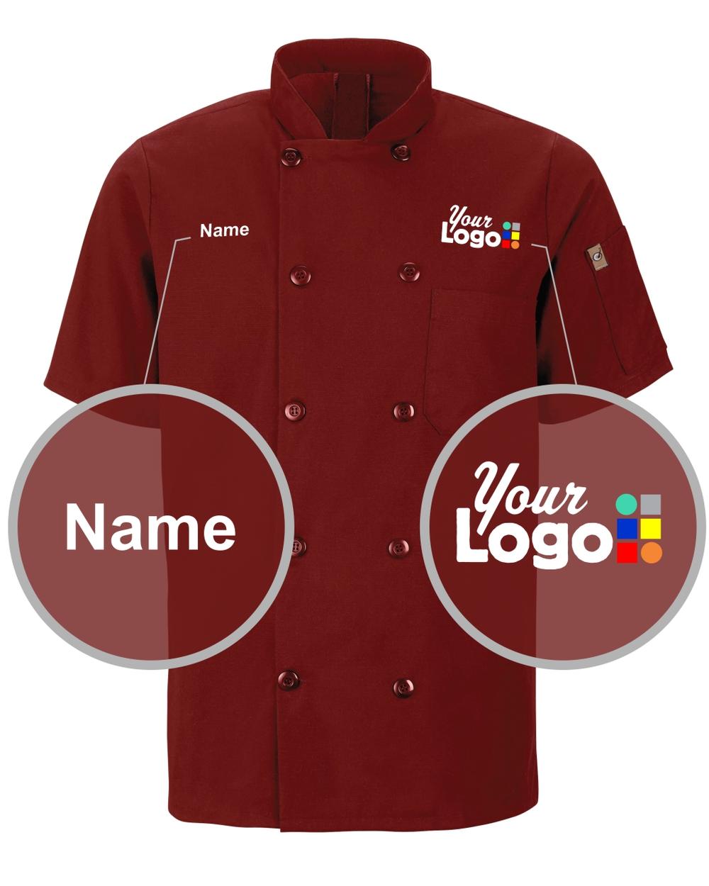 Chef Designs S/S Oilblok Mimix Custom Chef Coat, color: Fireball Red