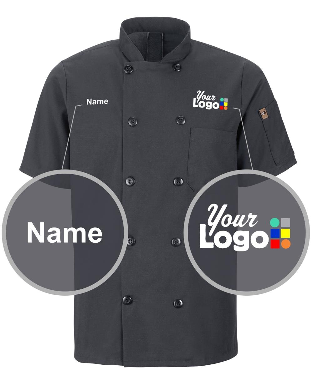 Chef Designs S/S Oilblok Mimix Custom Chef Coat, color: Charcoal