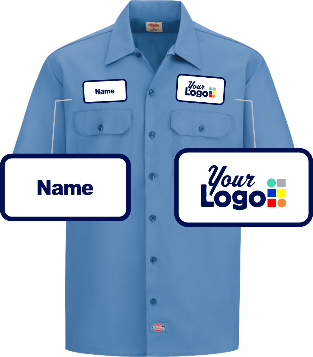 Dickies S/S Traditional Custom Work Shirt, color: Gulf Blue