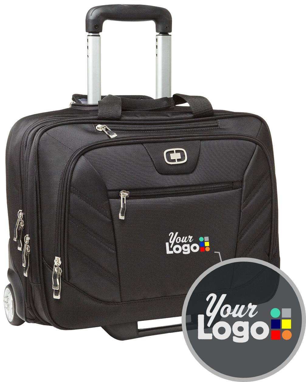 Ogio Lucin Wheeled Briefcase Custom Laptop Bag, color: Black