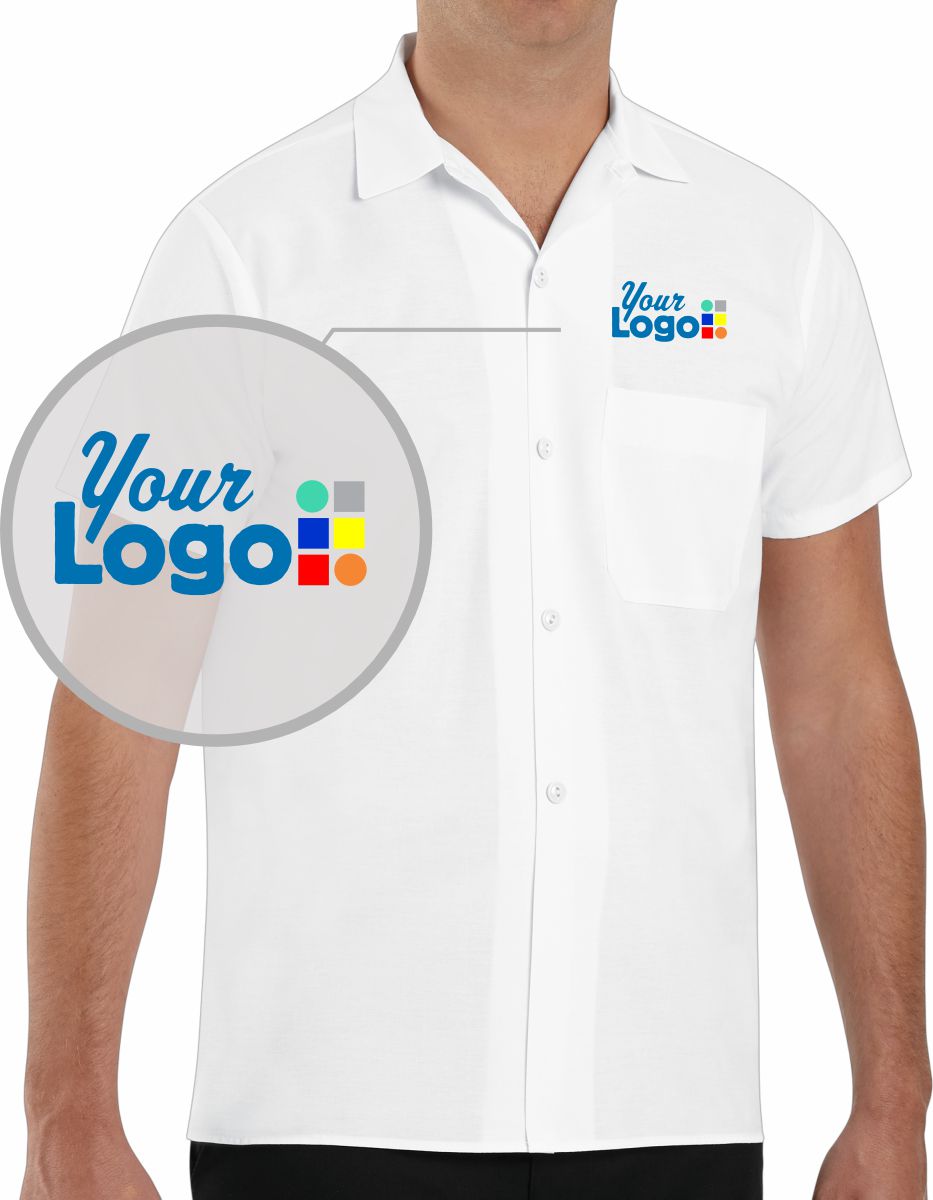 RedKap S/S Value Button-Front Custom Cook Shirt, color: White