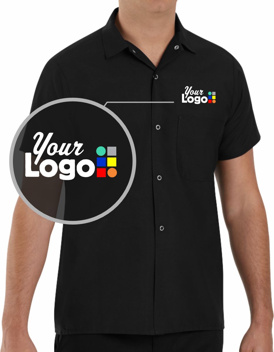 RedKap S/S Value Snap-Front Custom Cook Shirt, color: Black