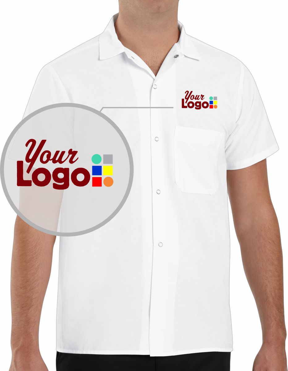 RedKap S/S Value Snap-Front Custom Cook Shirt, color: White