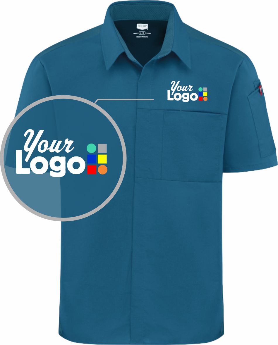 RedKap S/S Airflow with Oilblok Custom Cook Shirt, color: Teal