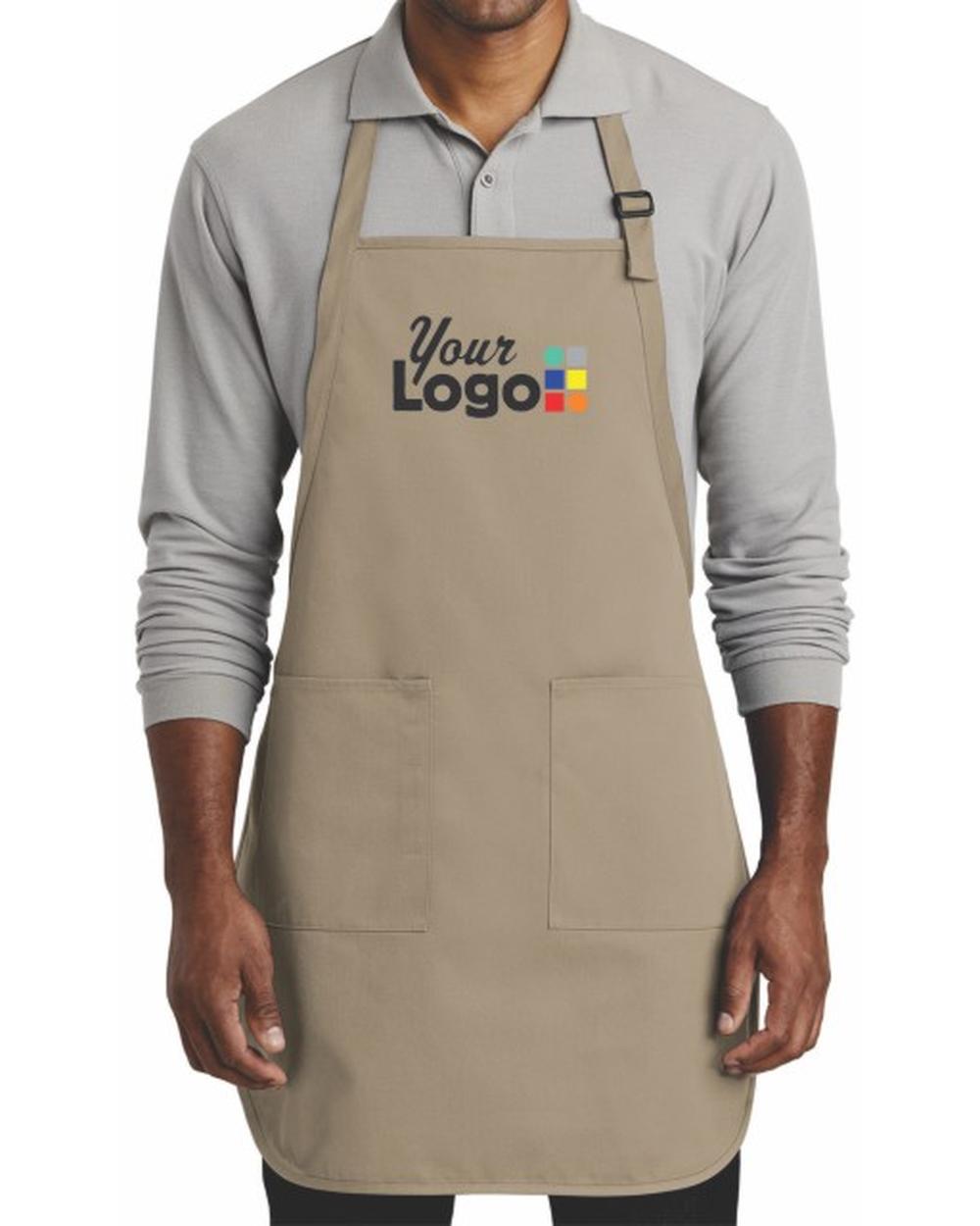 Port Authority Full-Length Blend Bib Custom Apron, color: Khaki