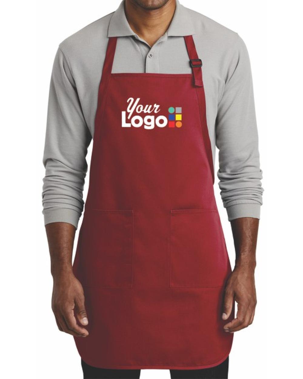Port Authority Full-Length Blend Bib Custom Apron, color: Red