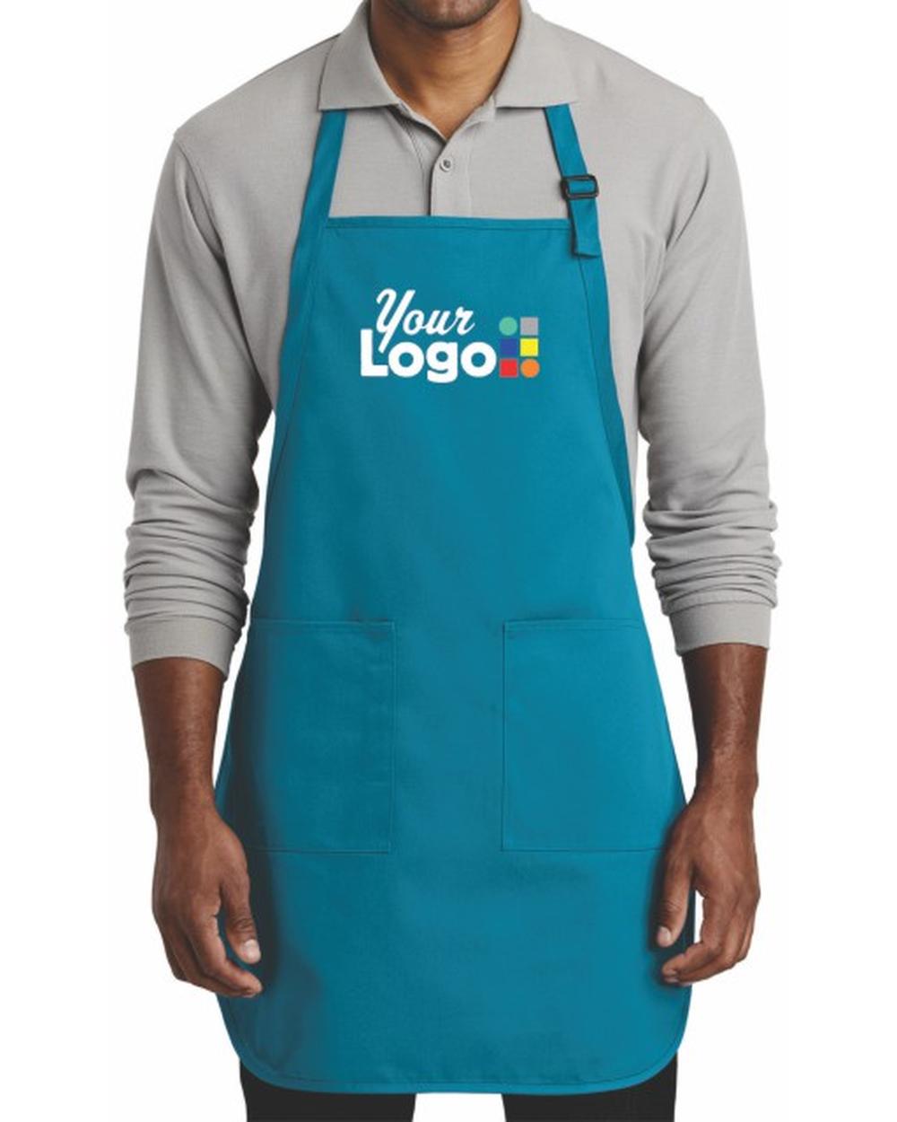 Port Authority Full-Length Blend Bib Custom Apron, color: Sapphire