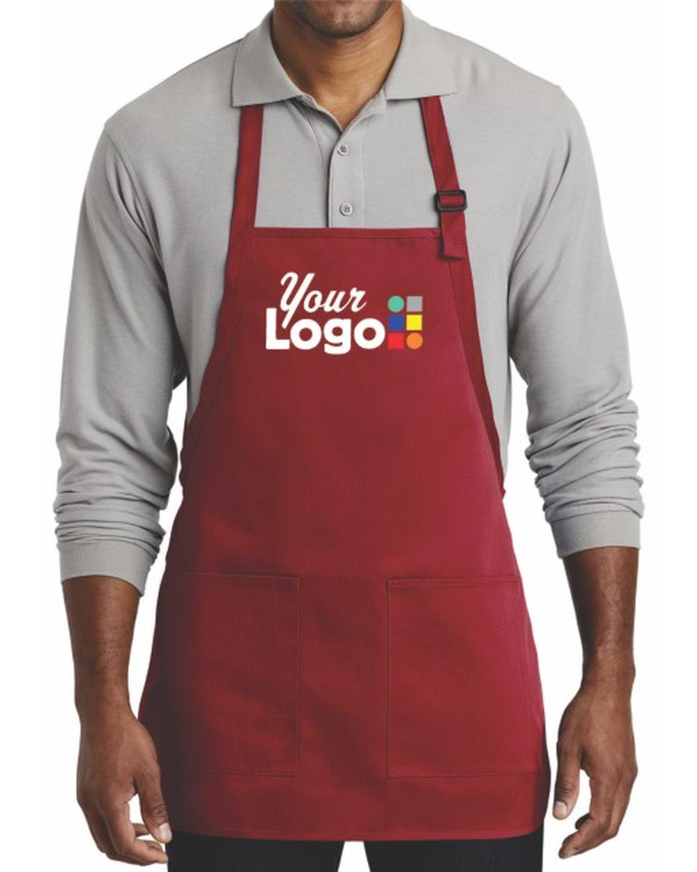 Port Authority Medium-Length Custom Apron, color: Red