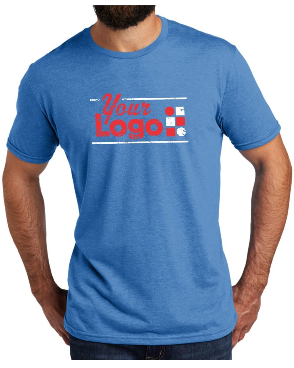 Allmade S/S Tri-Blend Custom T-Shirt, color: Azure Blue