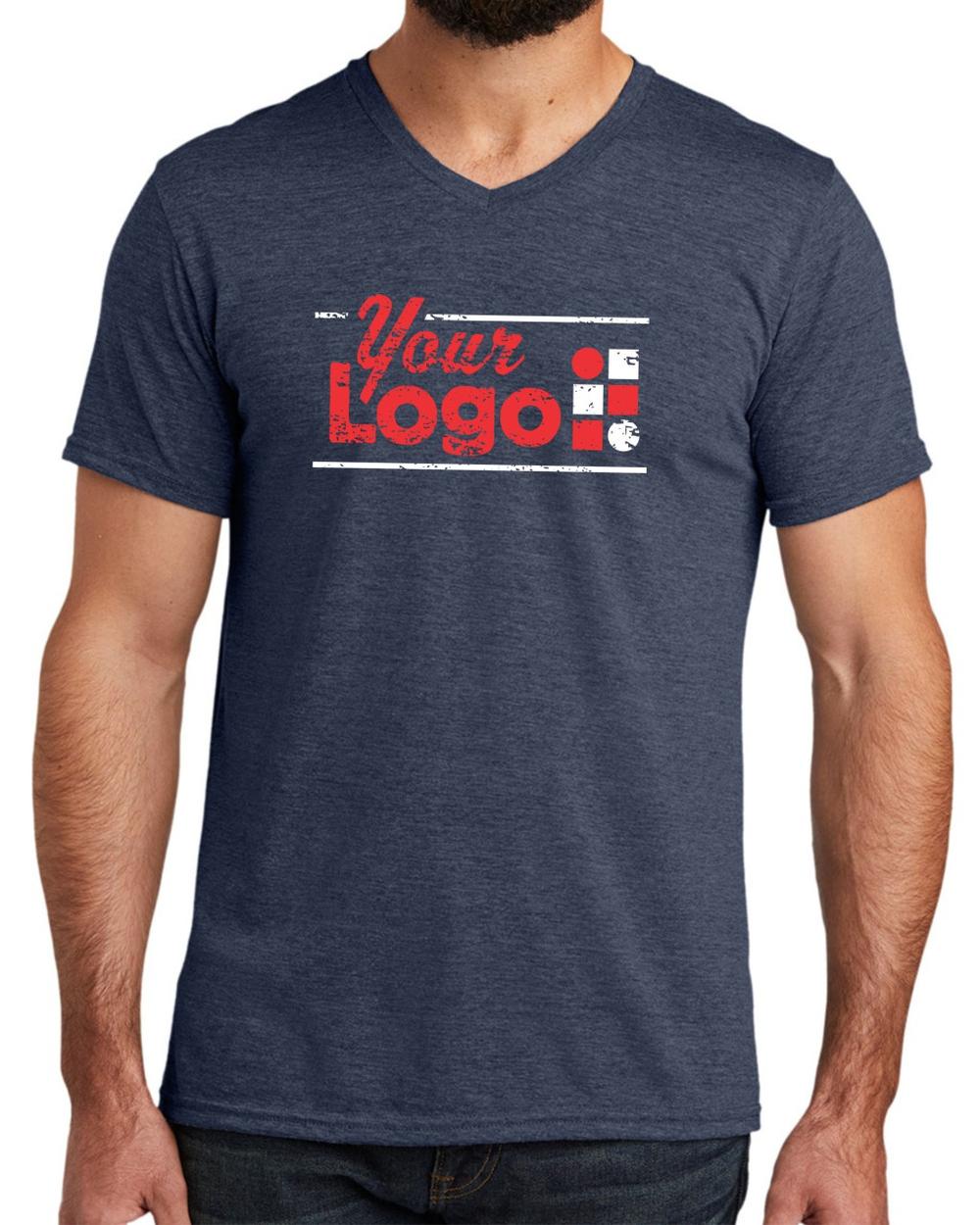 Allmade S/S Tri-Blend V-Neck Custom T-Shirt, color: Rebel Blue