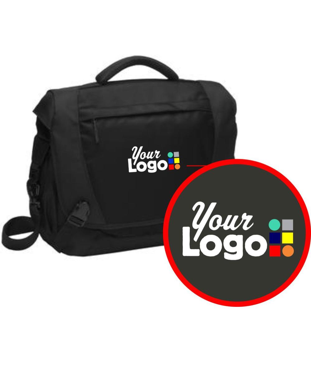 Port Authority Messenger 15-inch Custom Laptop Bag, color: Black/Black