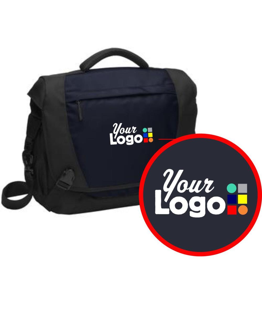 Port Authority Messenger 15-inch Custom Laptop Bag, color: Dark Steel Blue/Black