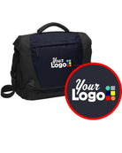 Port Authority Messenger 15-inch Custom Laptop Bag, color: Dark Steel Blue/Black