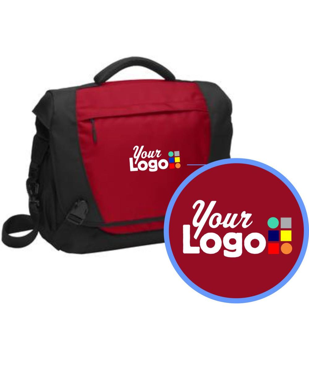 Port Authority Messenger 15-inch Custom Laptop Bag, color: Chili Red/Black