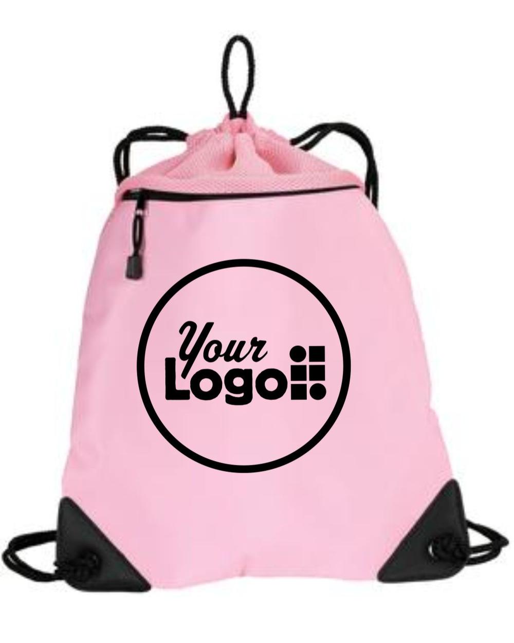 Port Authority Cinch Custom Bag, color: Bright Pink