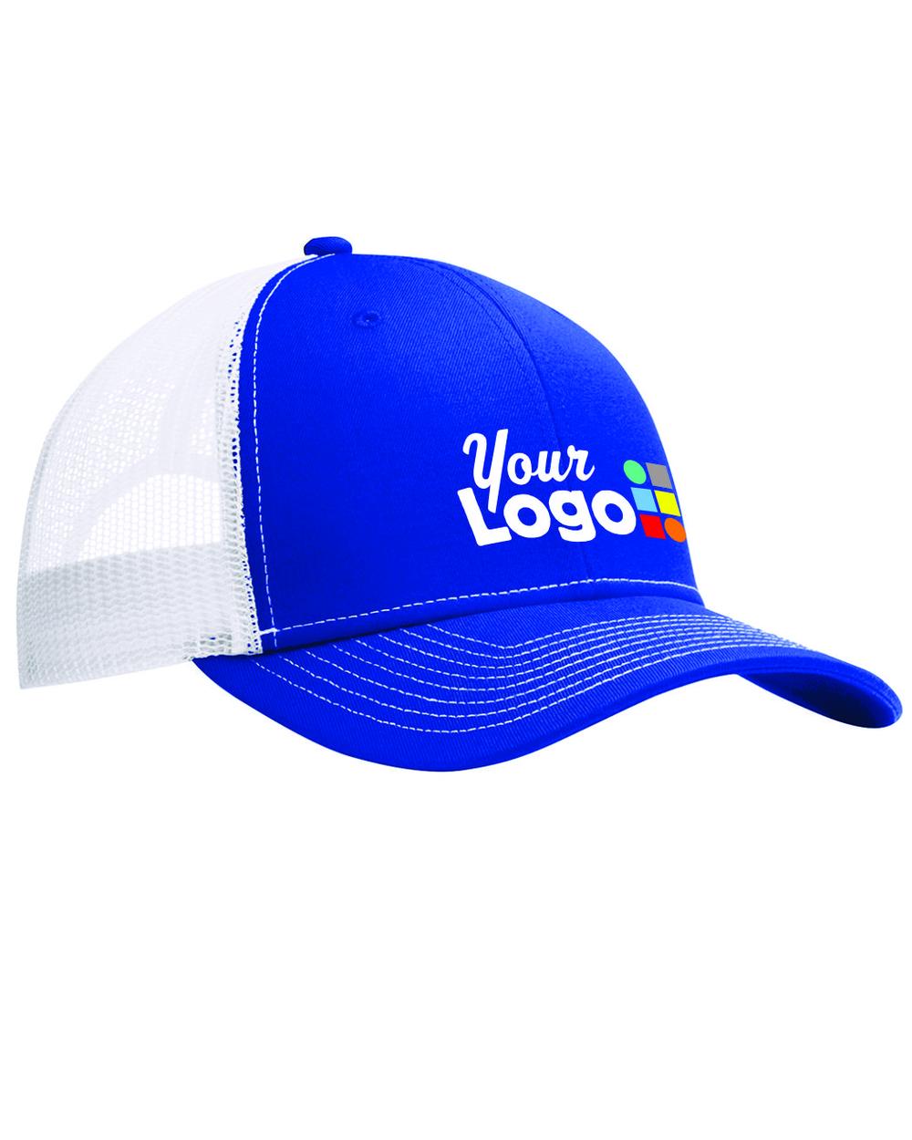 Port Authority Snapback Trucker Custom Cap, color: True Royal/White