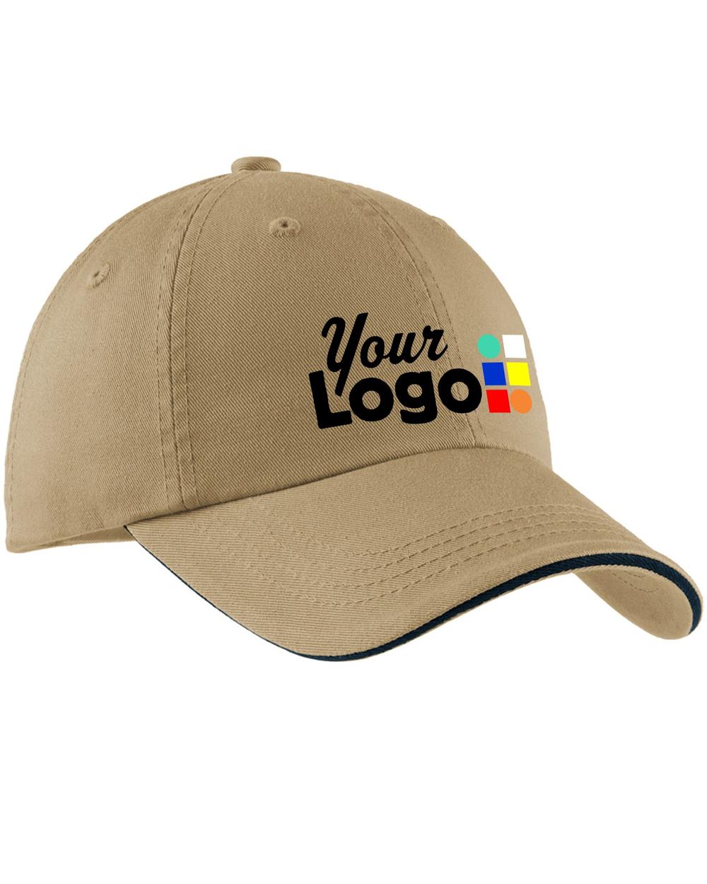 Port Authority Signature Custom Cap, color: Khaki/Charcoal Blue