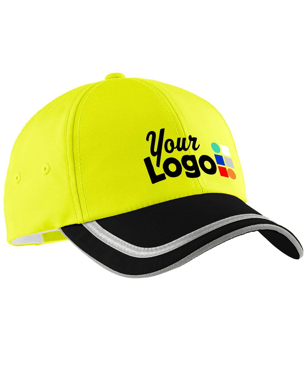Port Authority Safety Custom Cap, color: Safety Yellow/Black