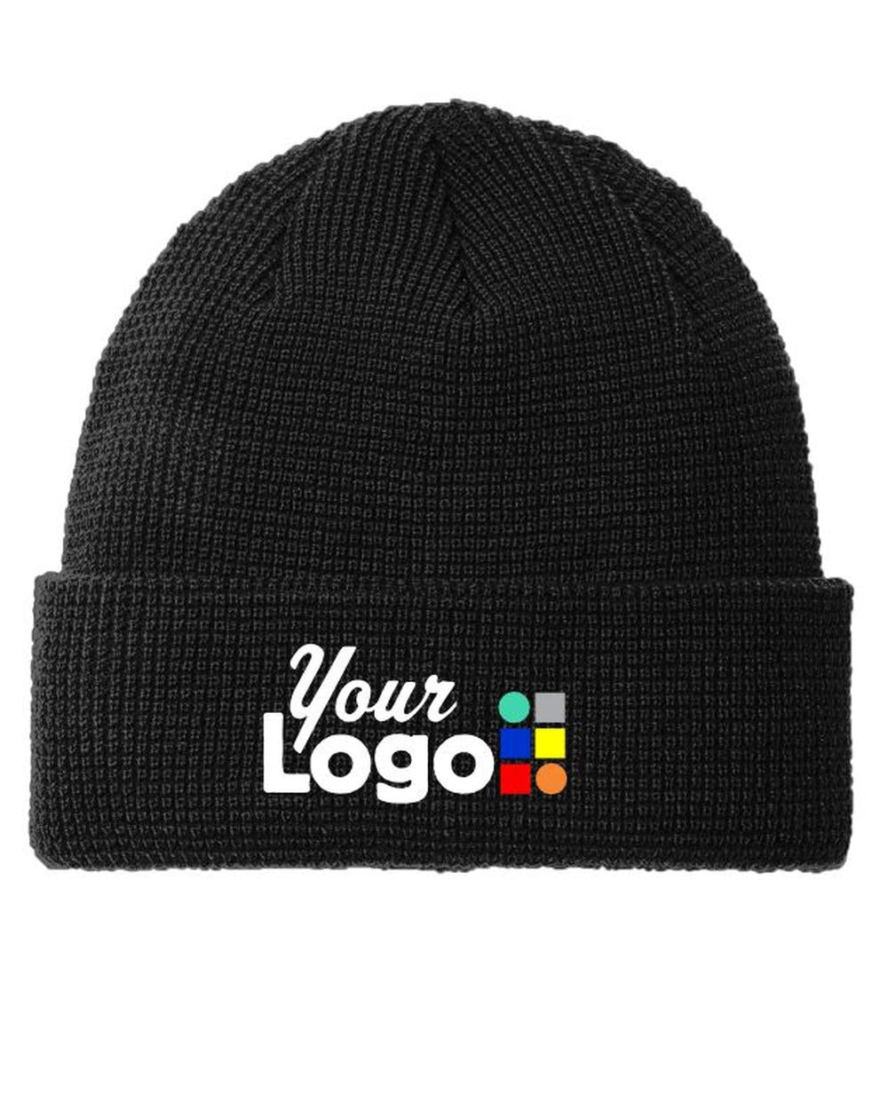Port Authority Thermal Knit Cuffed Custom Beanie, color: Deep Black