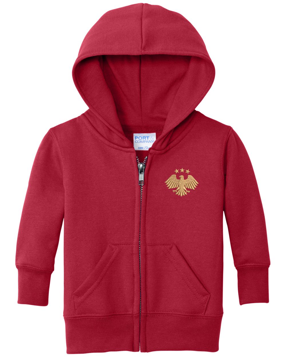 Port & Company Core Fleece Full-Zip Syria's New Eagle Hoodie, color: Red