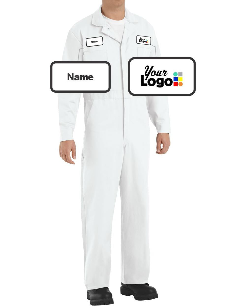 RedKap Button-Front Cotton Custom Coverall, color: White