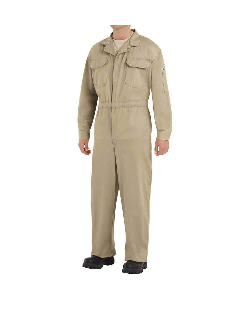 Bulwark Deluxe Contractor Excel Flame Resistant Coverall, color: Khaki