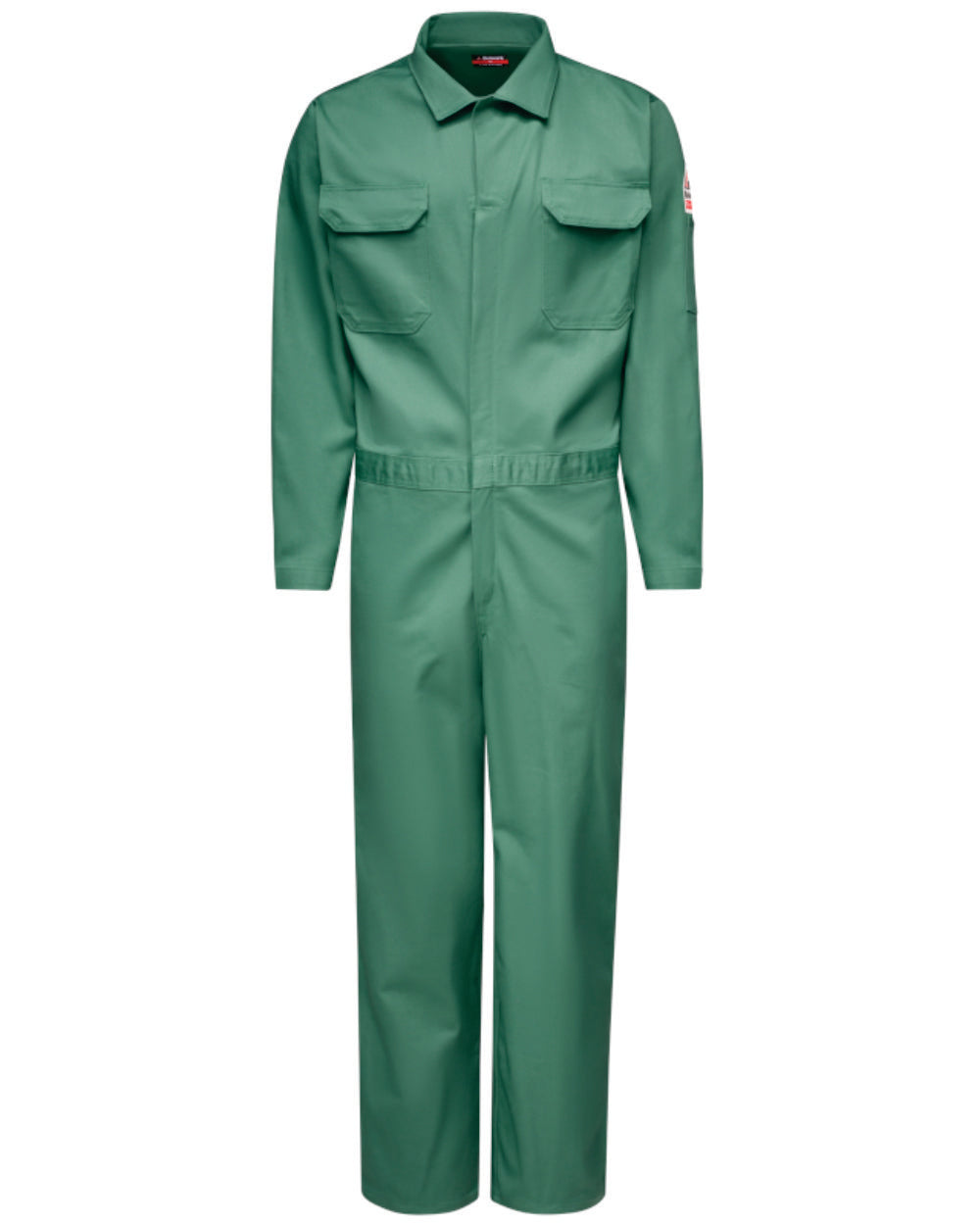 Bulwark Gripper Front Excel Flame Resistant Coverall, color: Visual Green