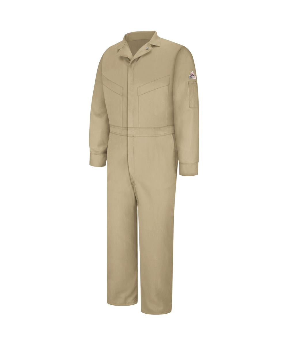 Bulwark Deluxe-Excel ComforTouch Flame Resistant Coverall, color: Khaki
