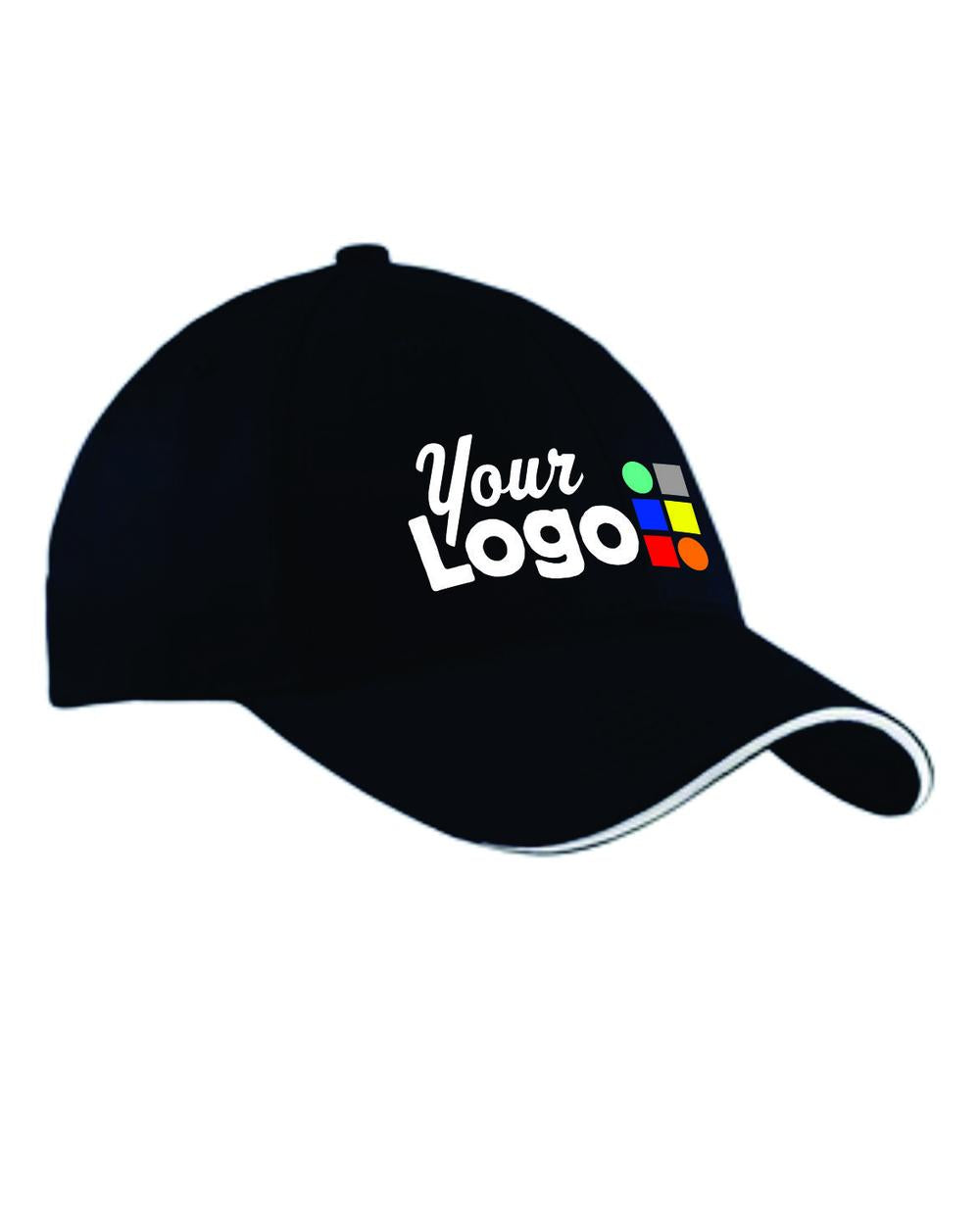 Port & Company Sandwich-Bill Custom Cap, color: Navy/White