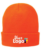 Port & Company Fleece-Lined Knit Custom Beanie, color: Athletic Orange