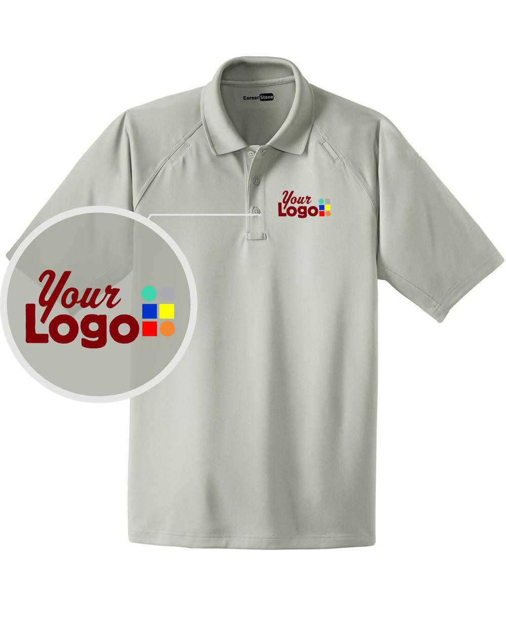 CornerStone S/S Select Snag-Proof Tactical Custom Golf Shirt, color: Light Grey