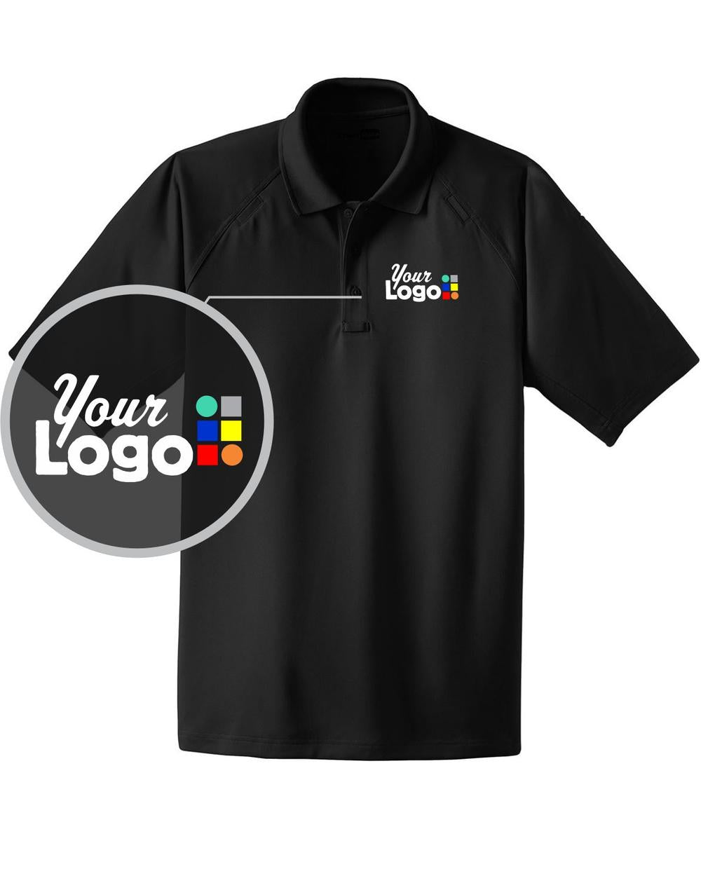 CornerStone S/S Select Snag-Proof Tactical Custom Golf Shirt, color: Black