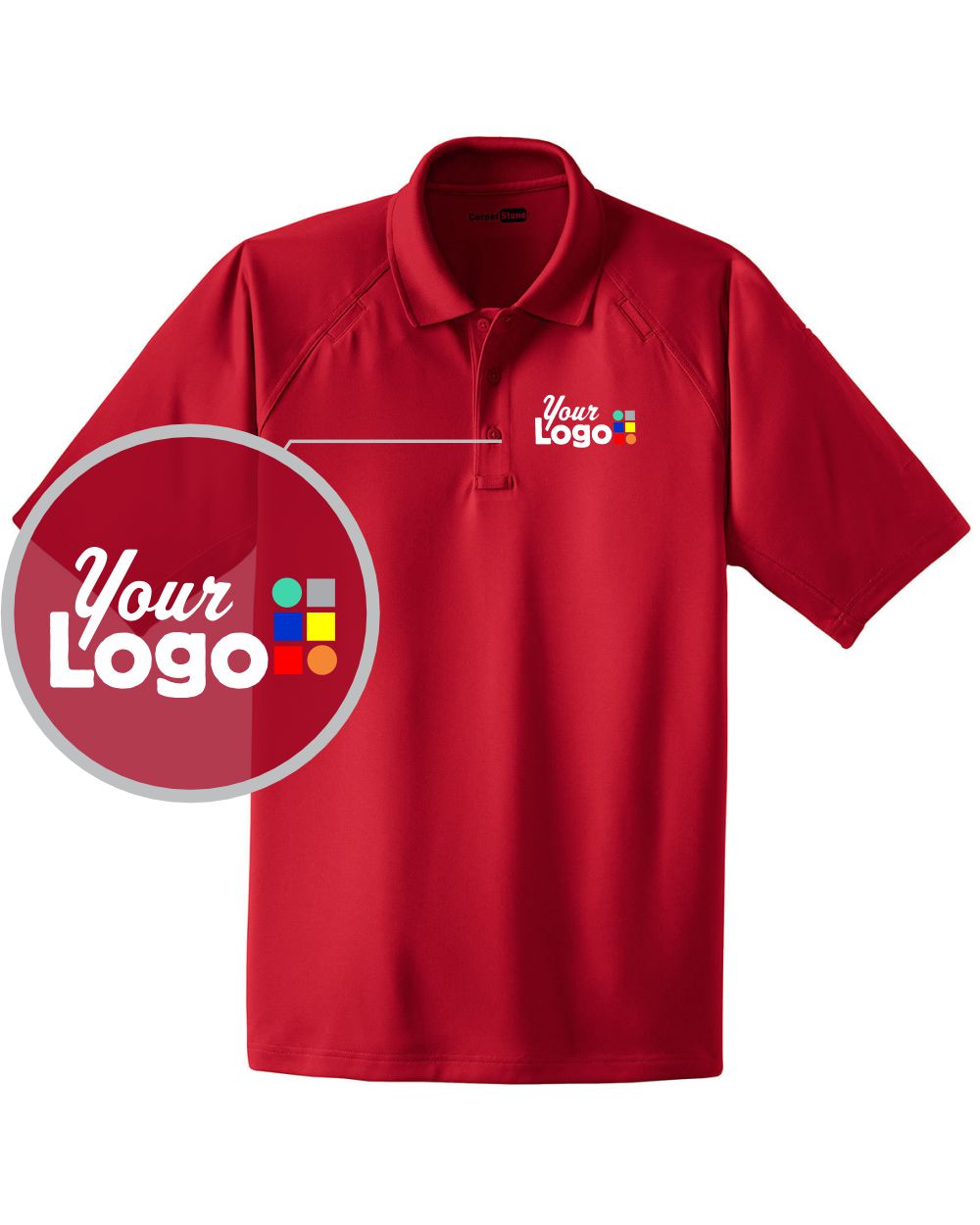 CornerStone S/S Select Snag-Proof Tactical Custom Golf Shirt, color: Red