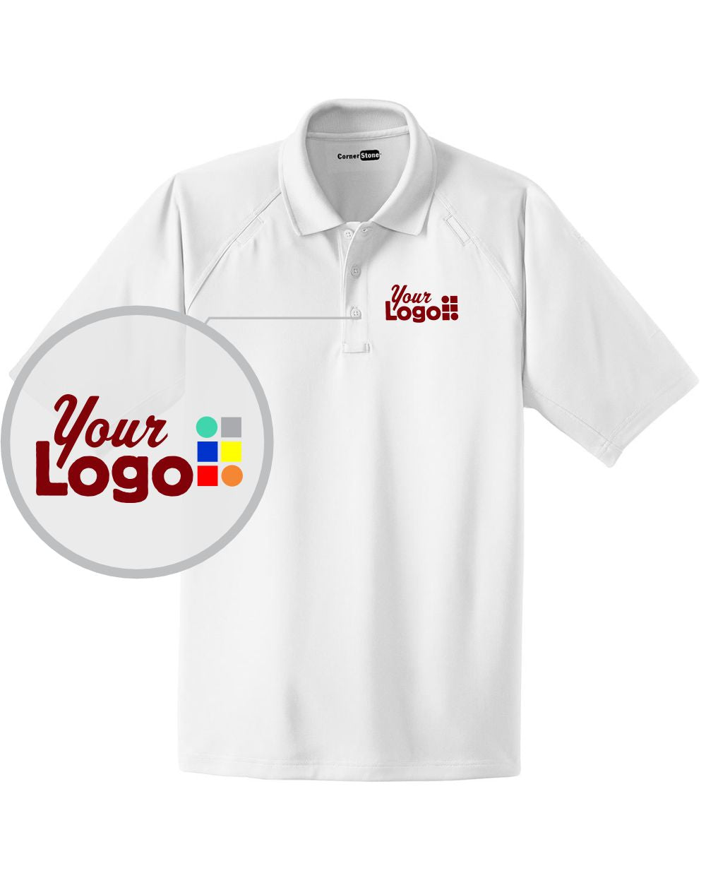 CornerStone S/S Select Snag-Proof Tactical Custom Golf Shirt, color: White