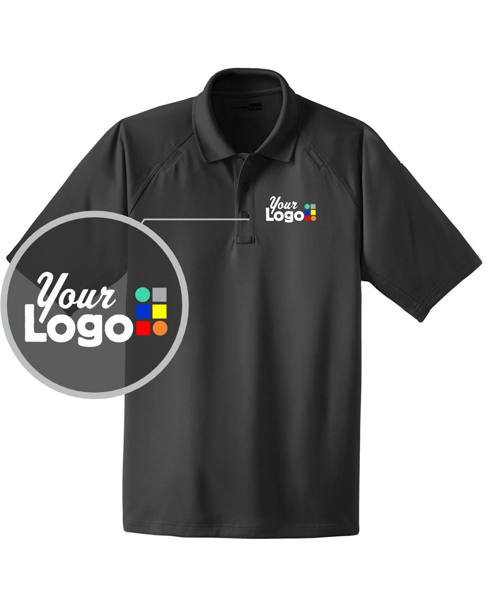 CornerStone S/S Select Snag-Proof Tactical Custom Golf Shirt, color: Charcoal