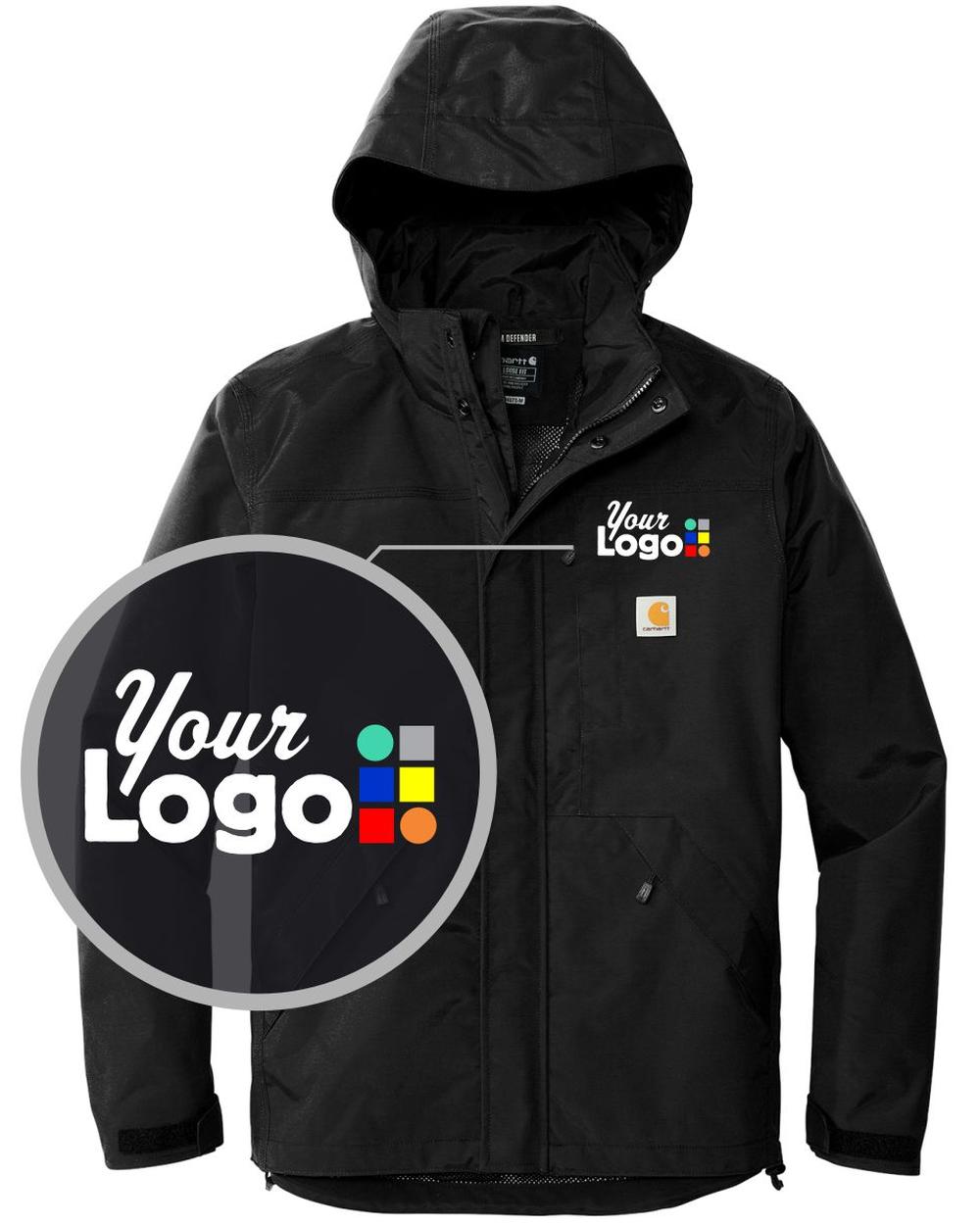 Carhartt Storm Defender Shoreline Hooded Custom Jacket, color: Black