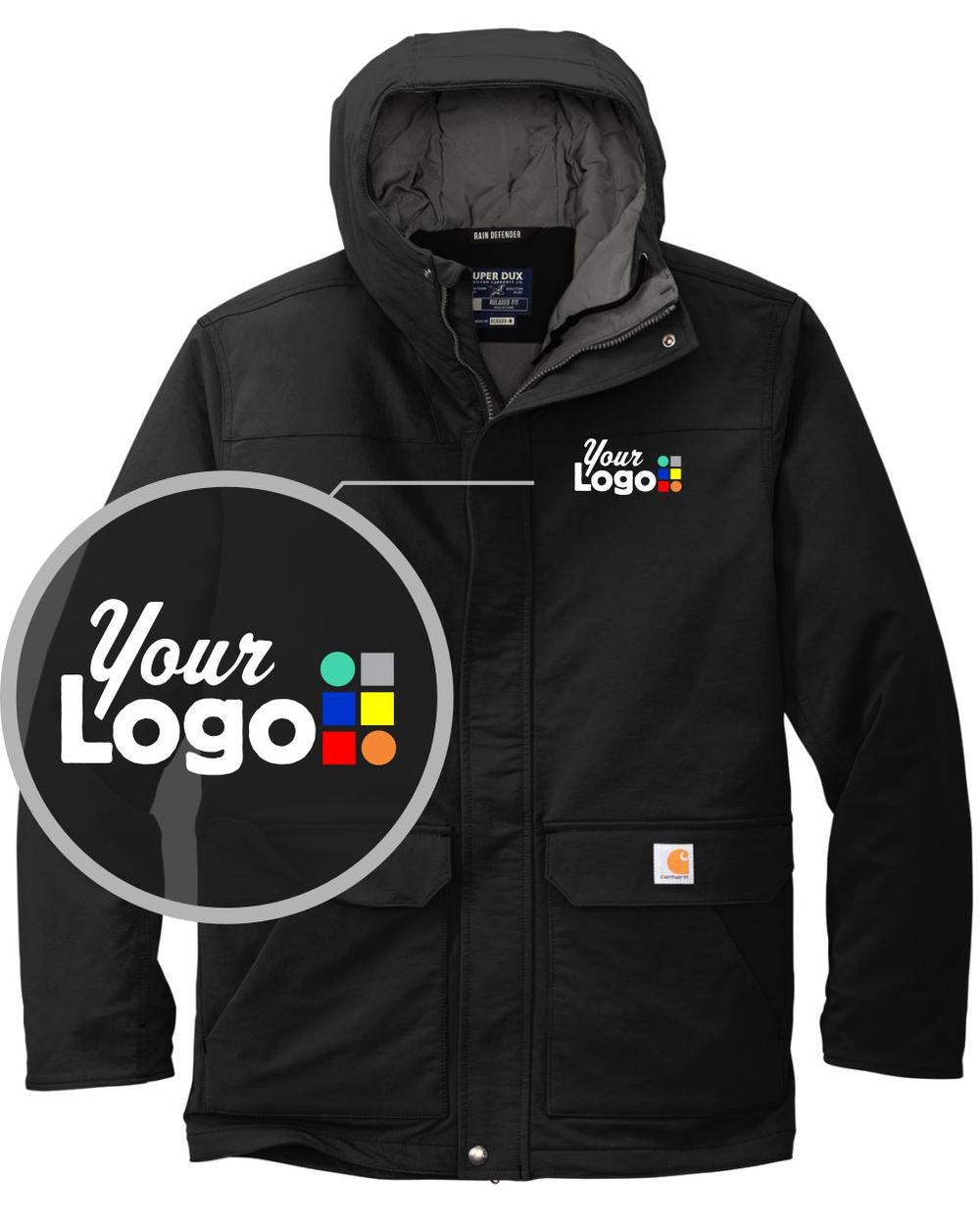 Carhartt Super Dux Insulated Hooded Custom Jacket, color: Black