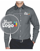 Devon & Jones L/S Crown Stretch Twill Custom Shirt, color: Graphite