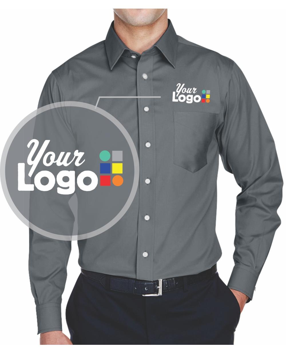 Devon & Jones L/S Crown Stretch Twill Custom Shirt, color: Graphite