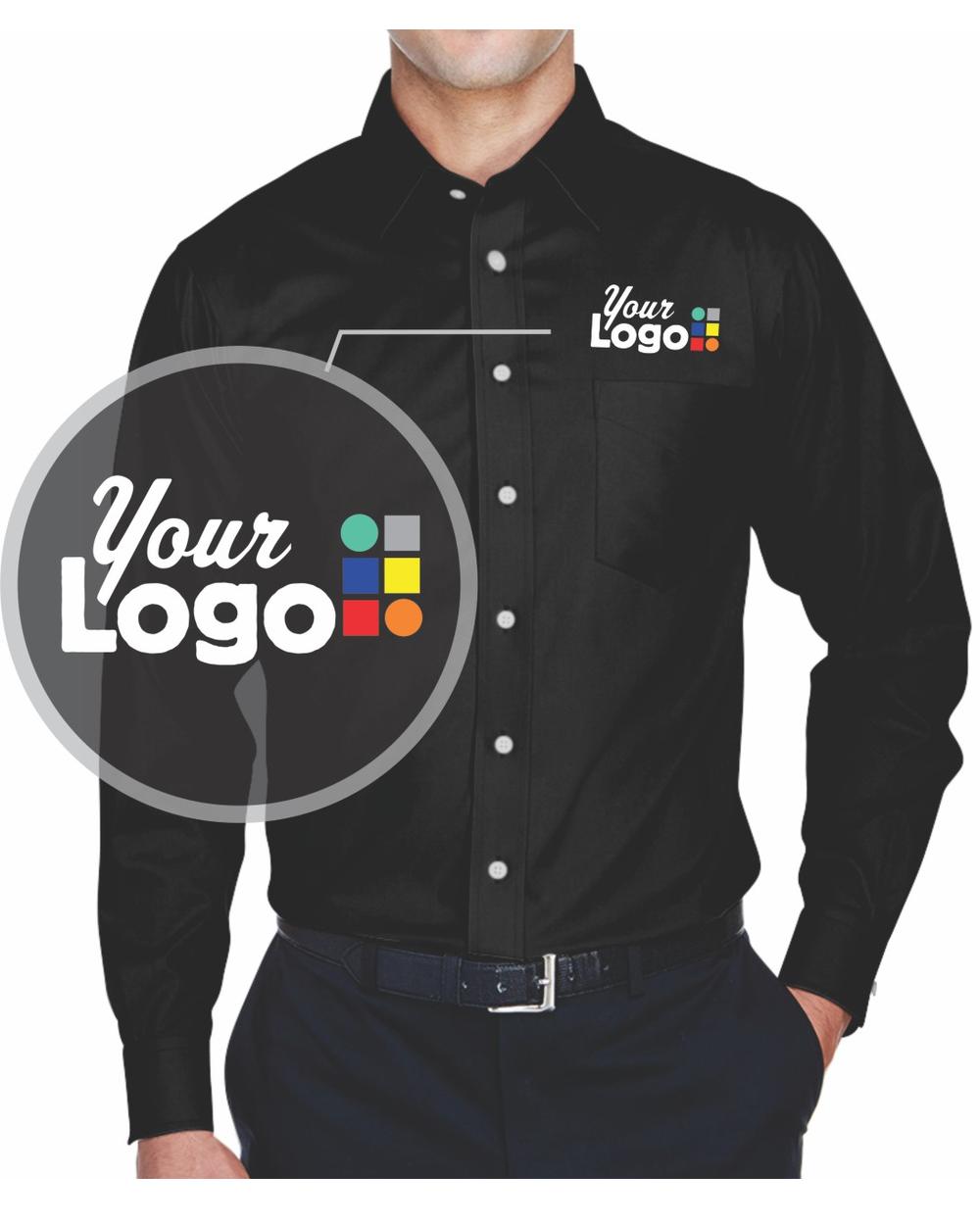 Devon & Jones L/S Crown Stretch Twill Custom Shirt, color: Black