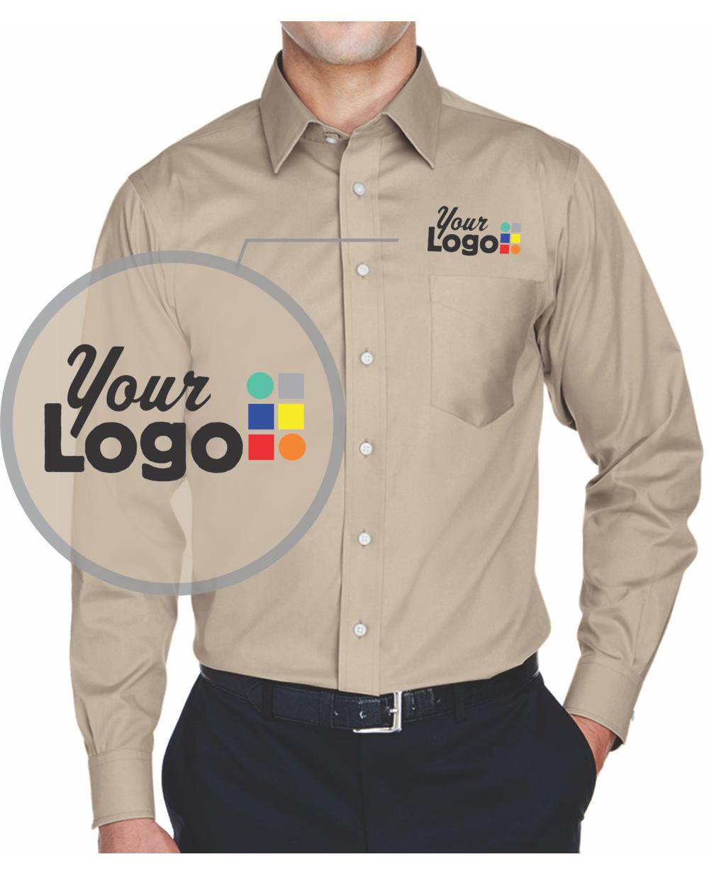 Devon & Jones L/S Crown Stretch Twill Custom Shirt, color: Stone