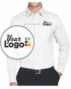 Devon & Jones L/S Crown Stretch Twill Custom Shirt, color: White