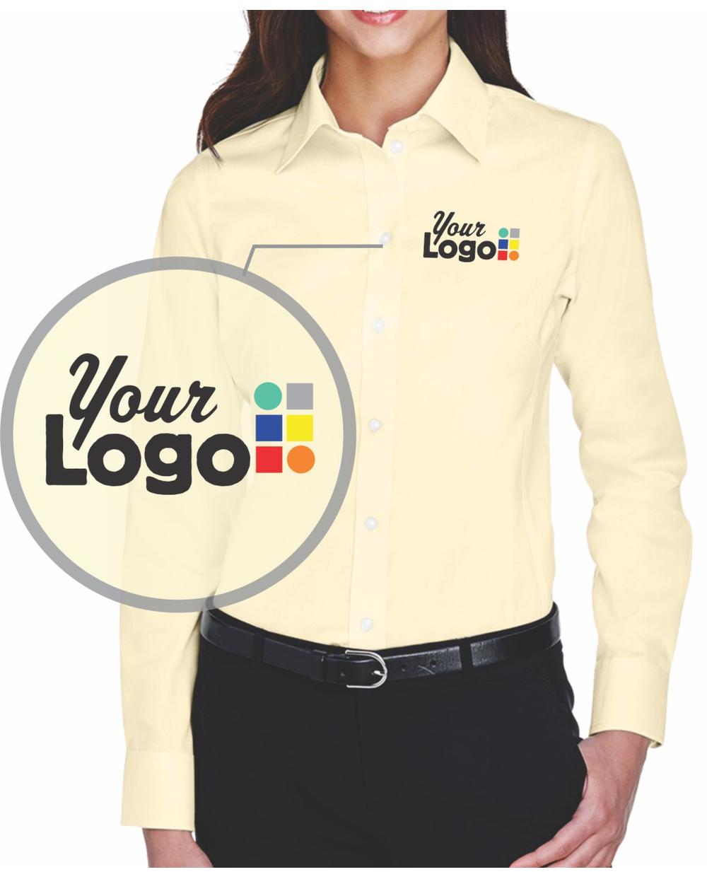 Devon & Jones L/S Crown Stretch Twill Custom Shirt, color: Light Yellow