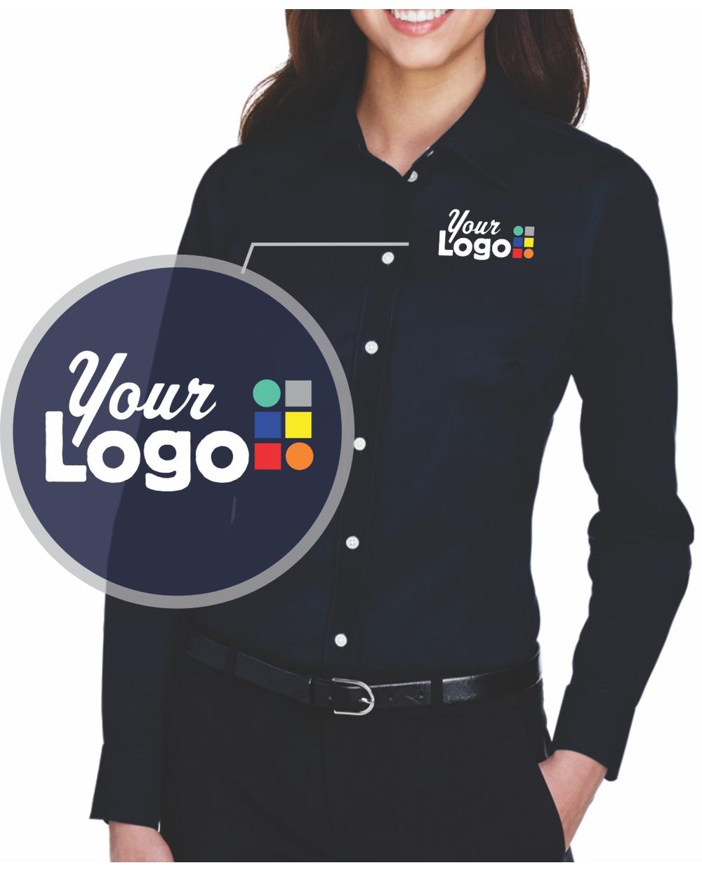 Devon & Jones L/S Crown Stretch Twill Custom Shirt, color: Navy