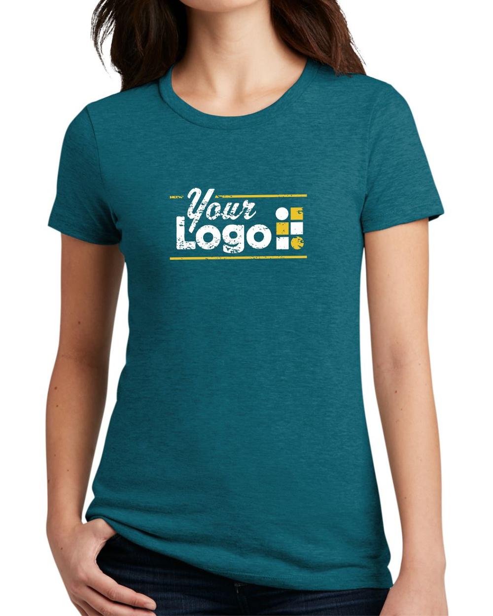 District S/S Perfect Blend CVC Custom T-Shirt, color: Heathered Teal