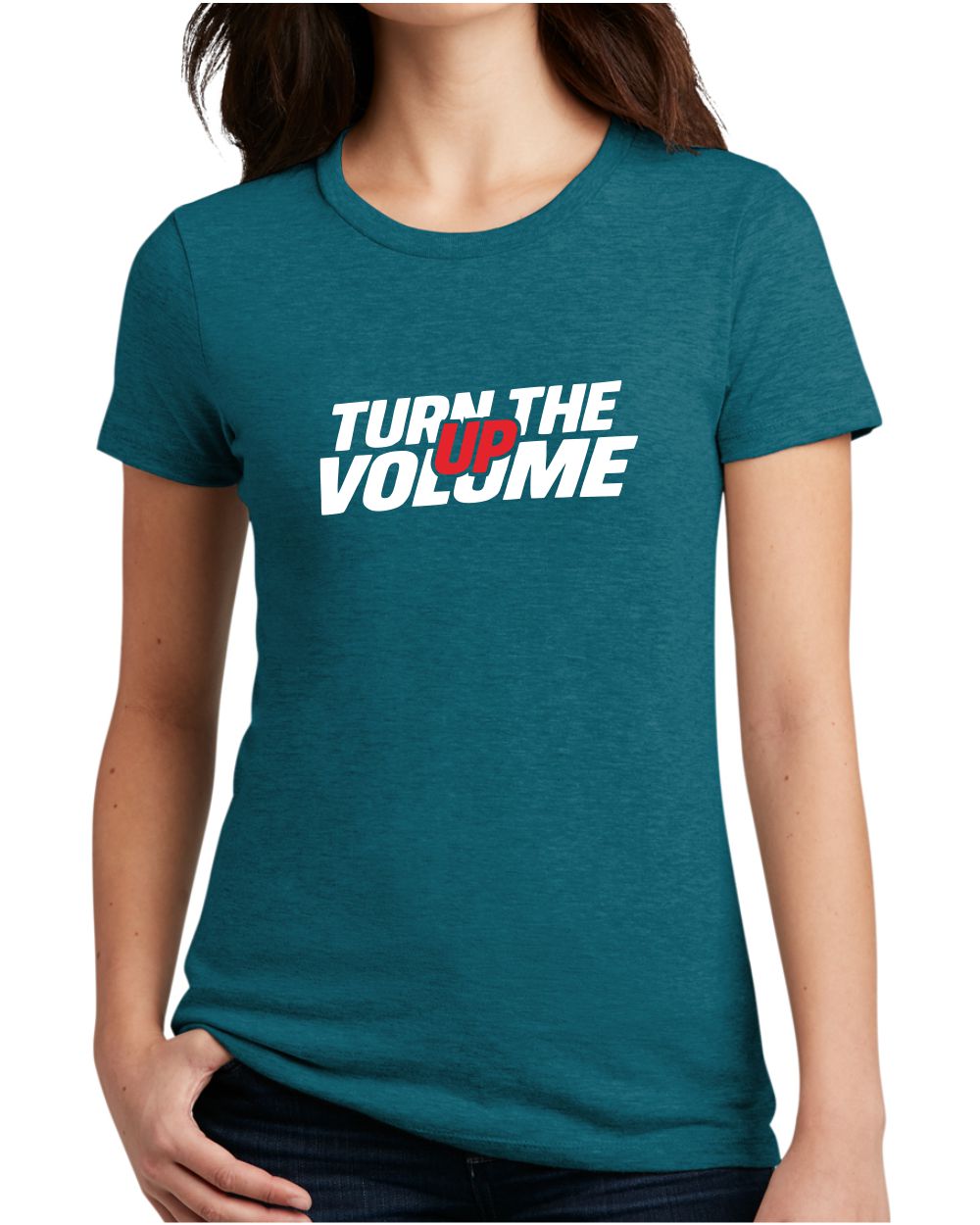 District S/S Perfect Blend Turn The Volume Up T-Shirt, color: Heathered Teal